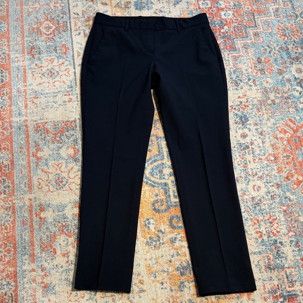 Theory navy blue wool straight-leg pants